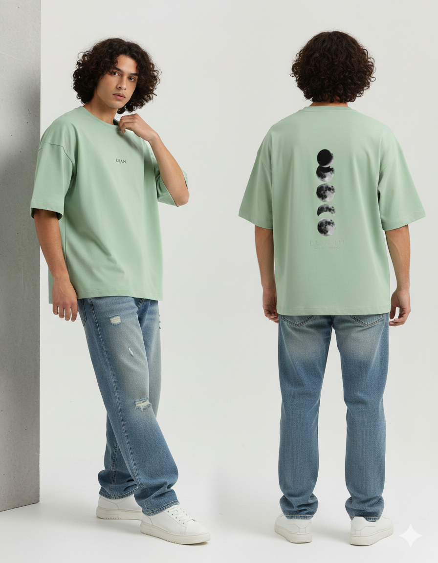 Lujain : Phase 01 | Silver Orbit Oversized Tee